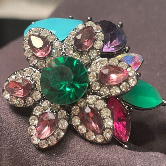 Erickson Beamon Rocks Crystal Arcade Brights Flower Ring size 6 #205211472479 - Picture 4 of 6